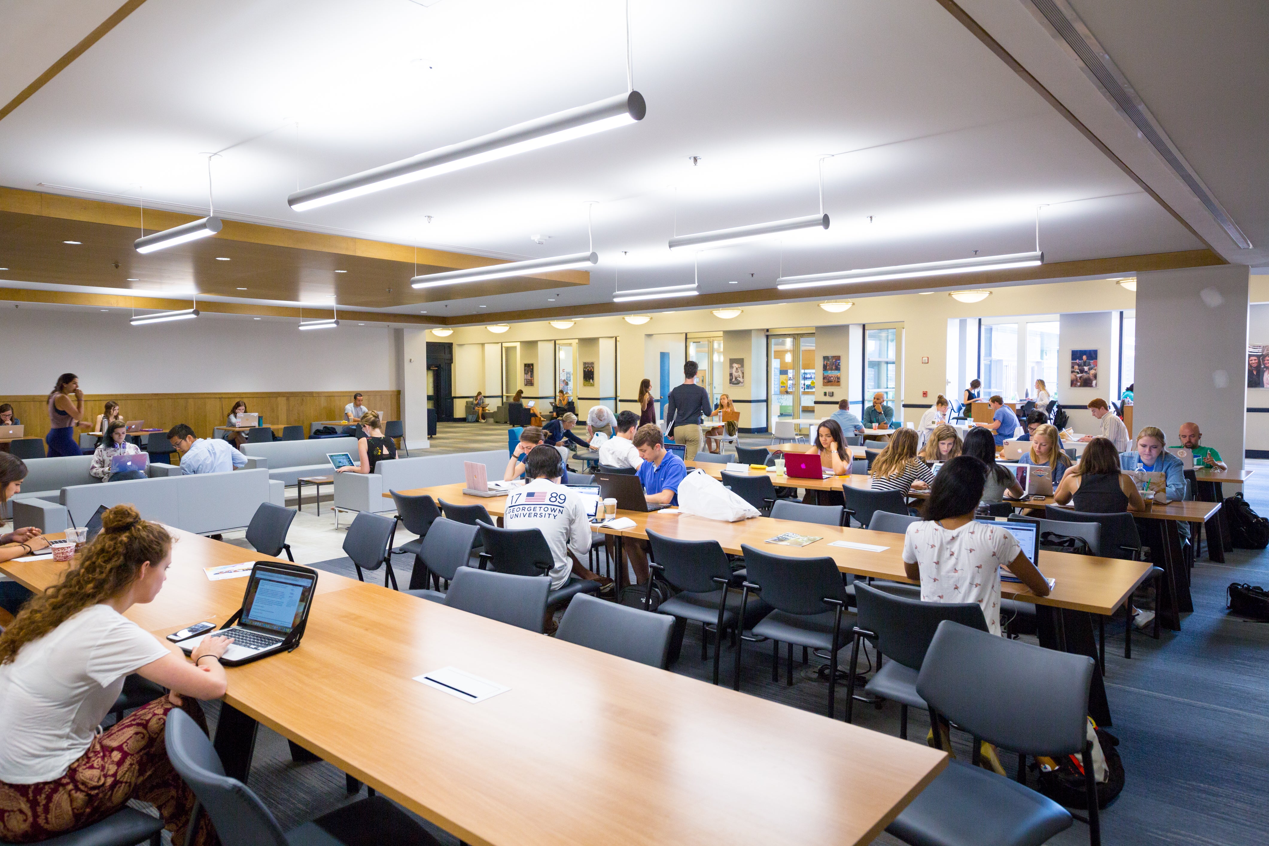 Students studying in Leavey Center.