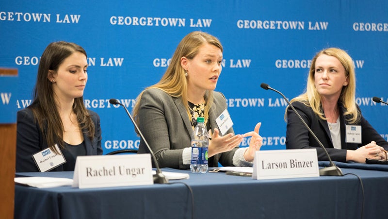 Rachel Ungar (L'20), Larson Binzer (L'20) and Madelyn Carter (L'20)