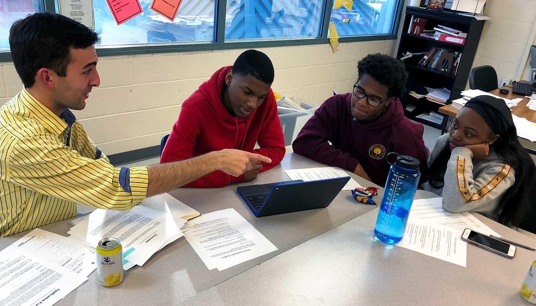 McCourt students and high school students work together