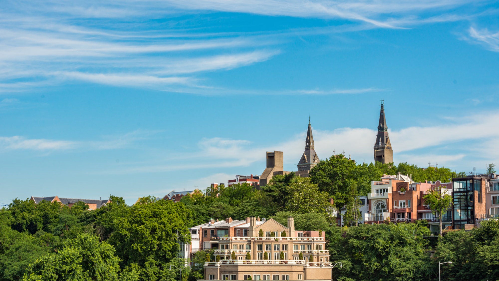 Georgetown sits above the Potomac river