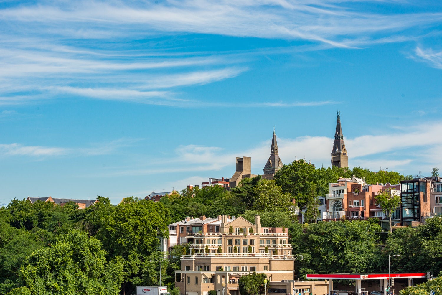 Georgetown sits above the Potomac river