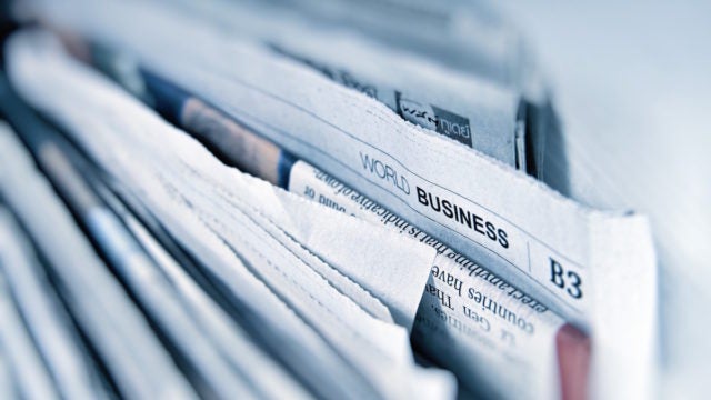 A stack of newspapers