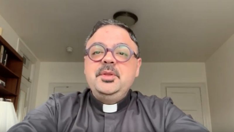 Fr. Jad Chebly, SJ speaks to the camera