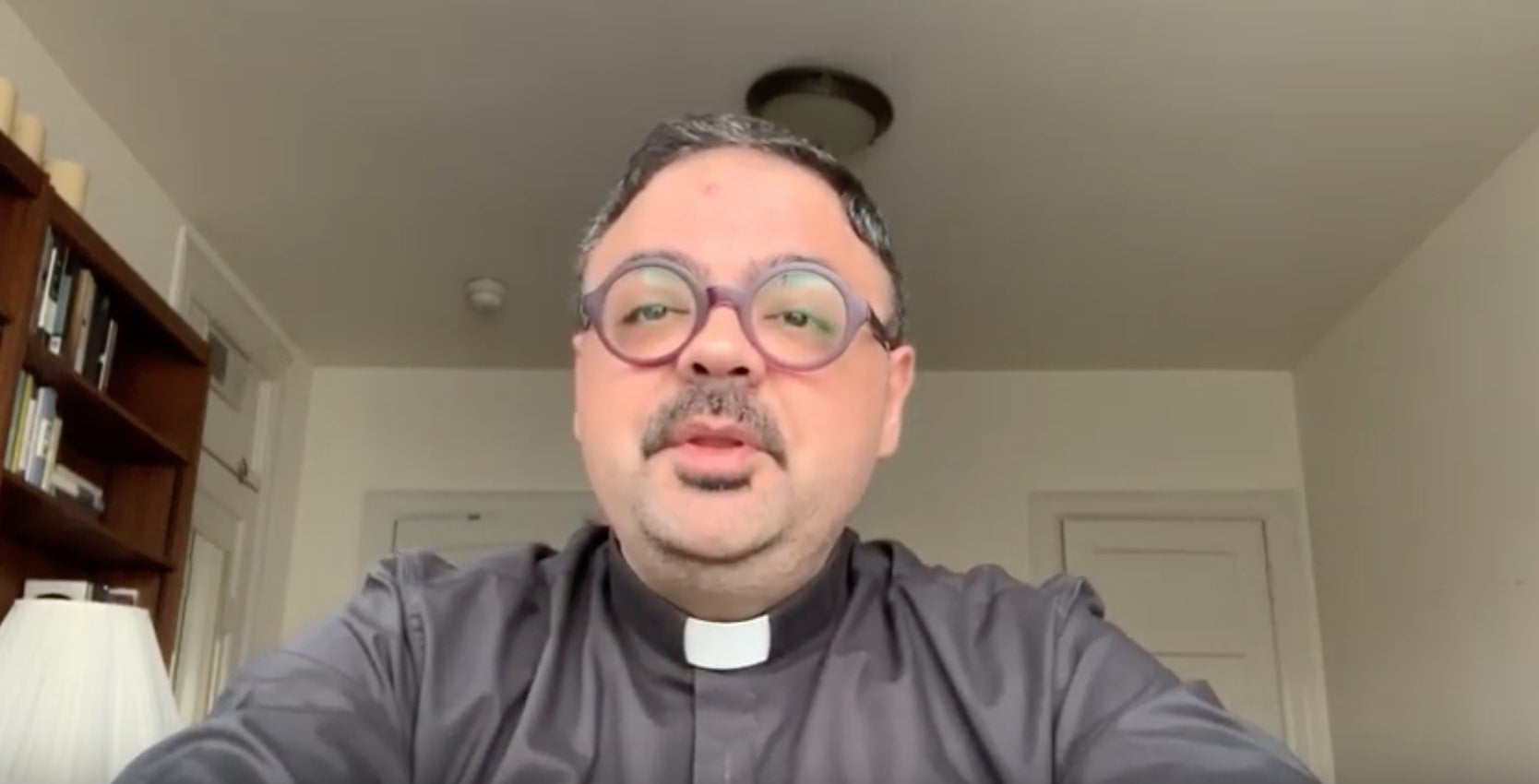 Fr. Jad Chebly, SJ speaks to the camera