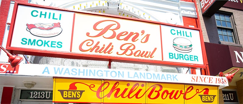 Sign for Ben's Chili Bowl restaurant