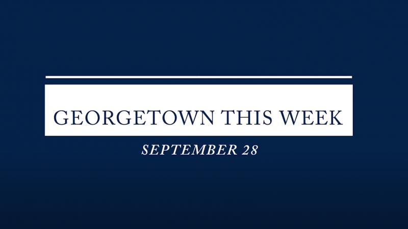 Blue graphic that says &quot;Georgetown This Week&quot;