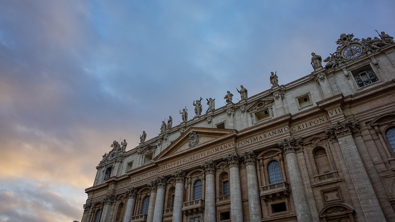 Old building in Vatican City at dawn