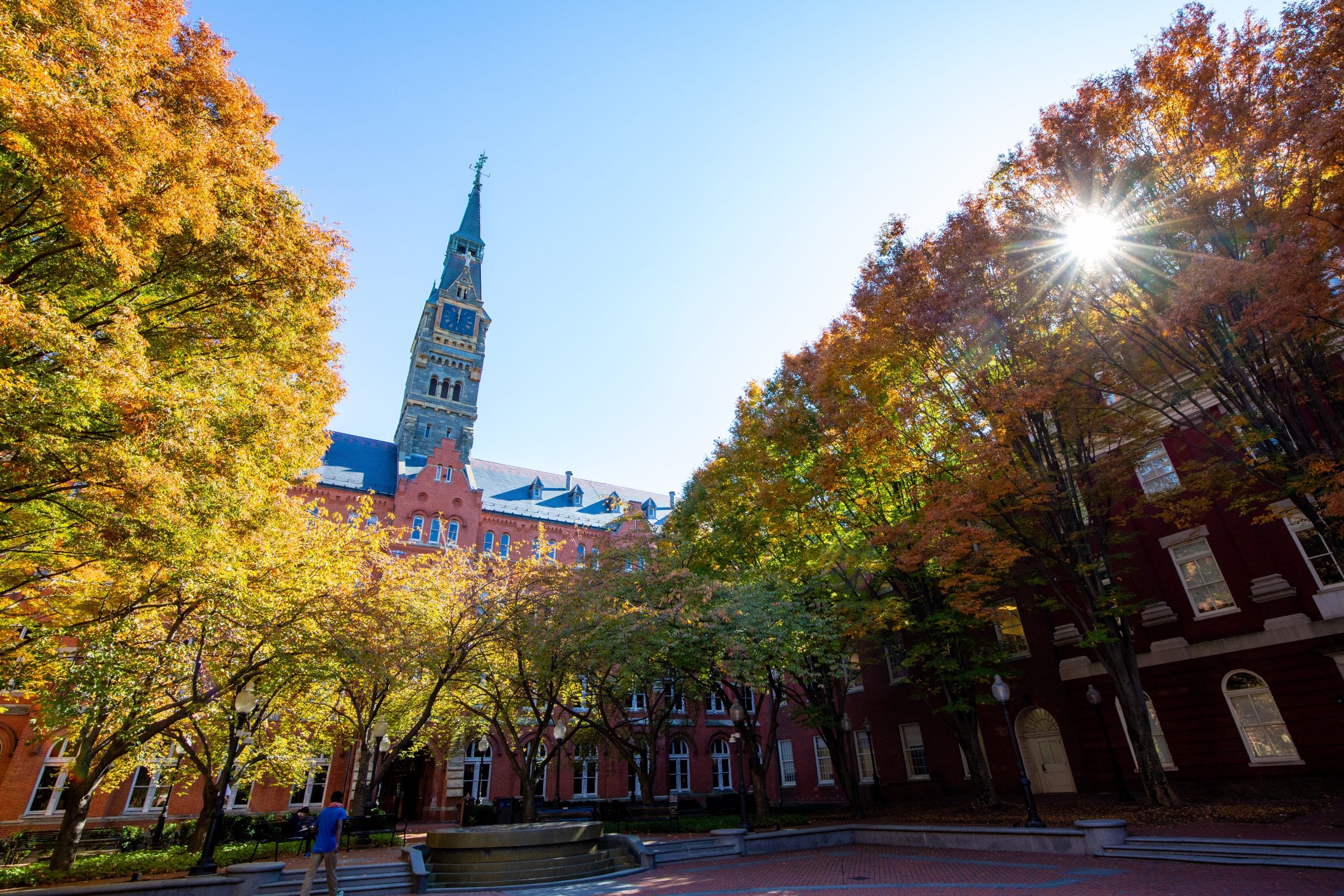 Georgetown's campus pictured during the fall.