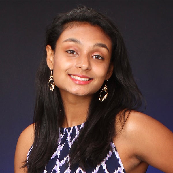 Nadia Sadanandan (NHS'24), a sophomore in the School of Nursing & Health Studies