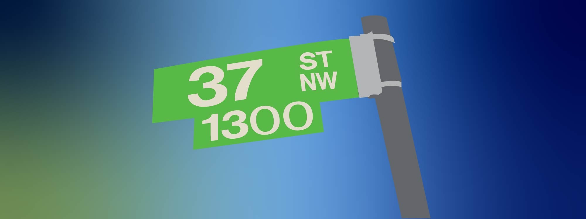 Graphic of 37th St. NW street sign