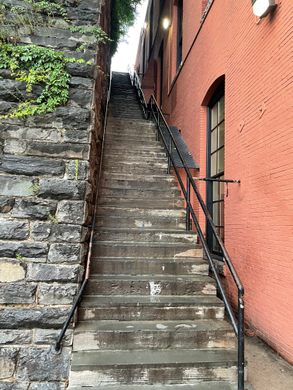 exorcist steps on a cloudy day