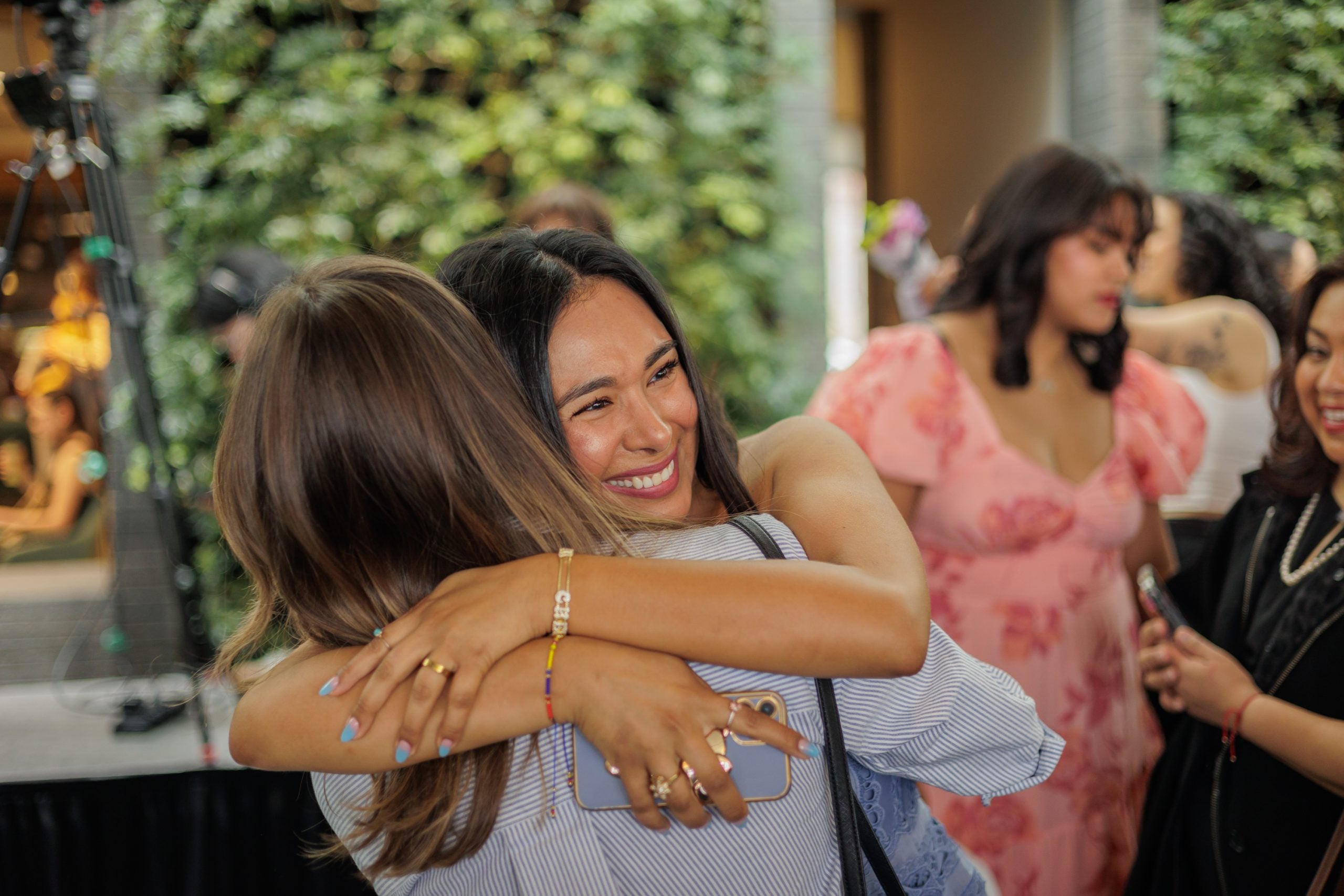 A woman hugs another with a big smile on her face during Georgetown's Match Day.