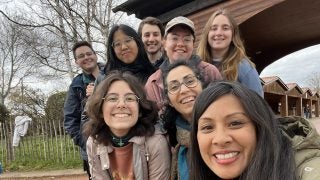 A selfie of a group of young people in Taize