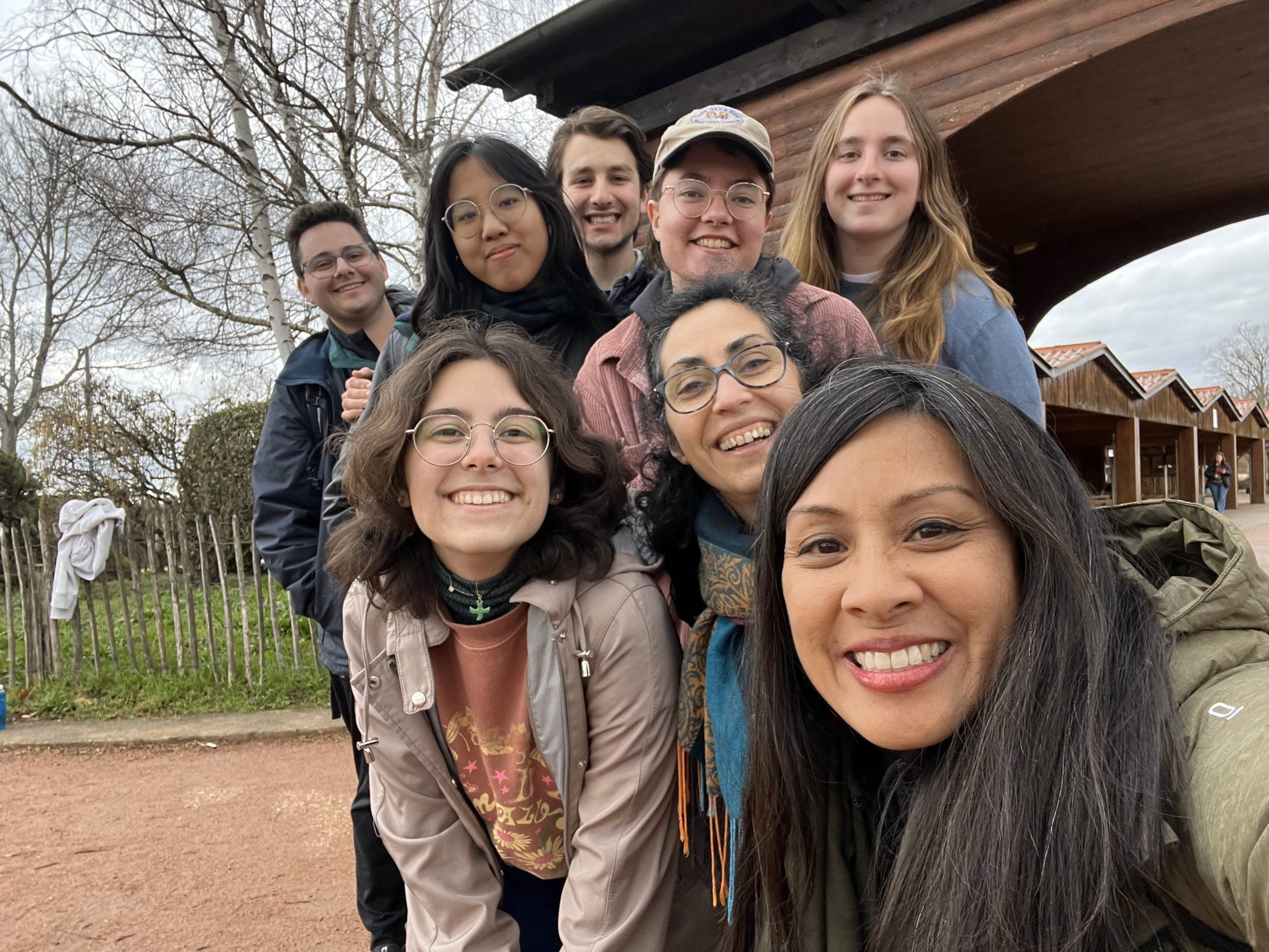 A selfie of a group of young people in Taize