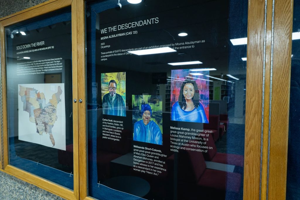 Facing Georgetown's History exhibit in the Lauinger library