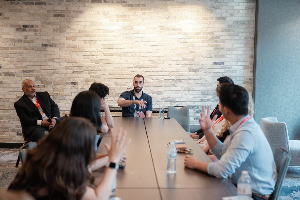 Students meeting with Richard Walters