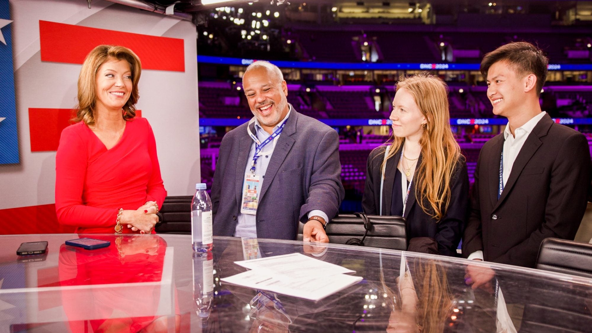 Bennie with Norah O&#039;Donnell and others at the DNC