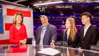 Bennie with Norah O&#039;Donnell and others at the DNC