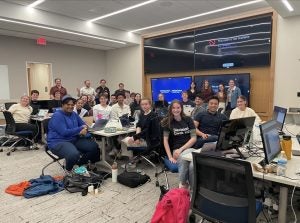 A group of students working for DDHQ at the McCourt School for Public Policy