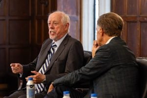 Phil Bredesen talking in Copley Formal Lounge