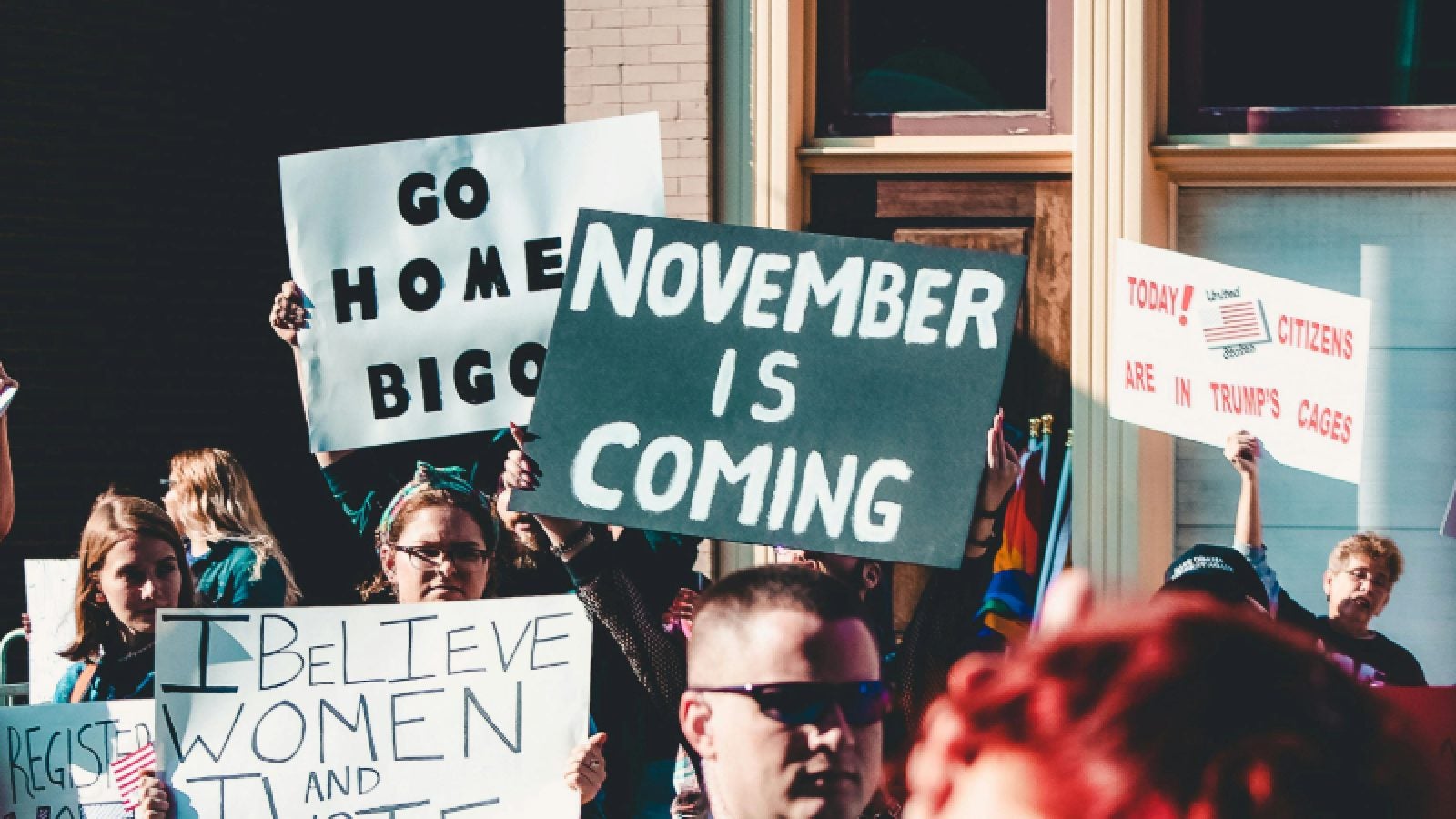 Signs at a protest