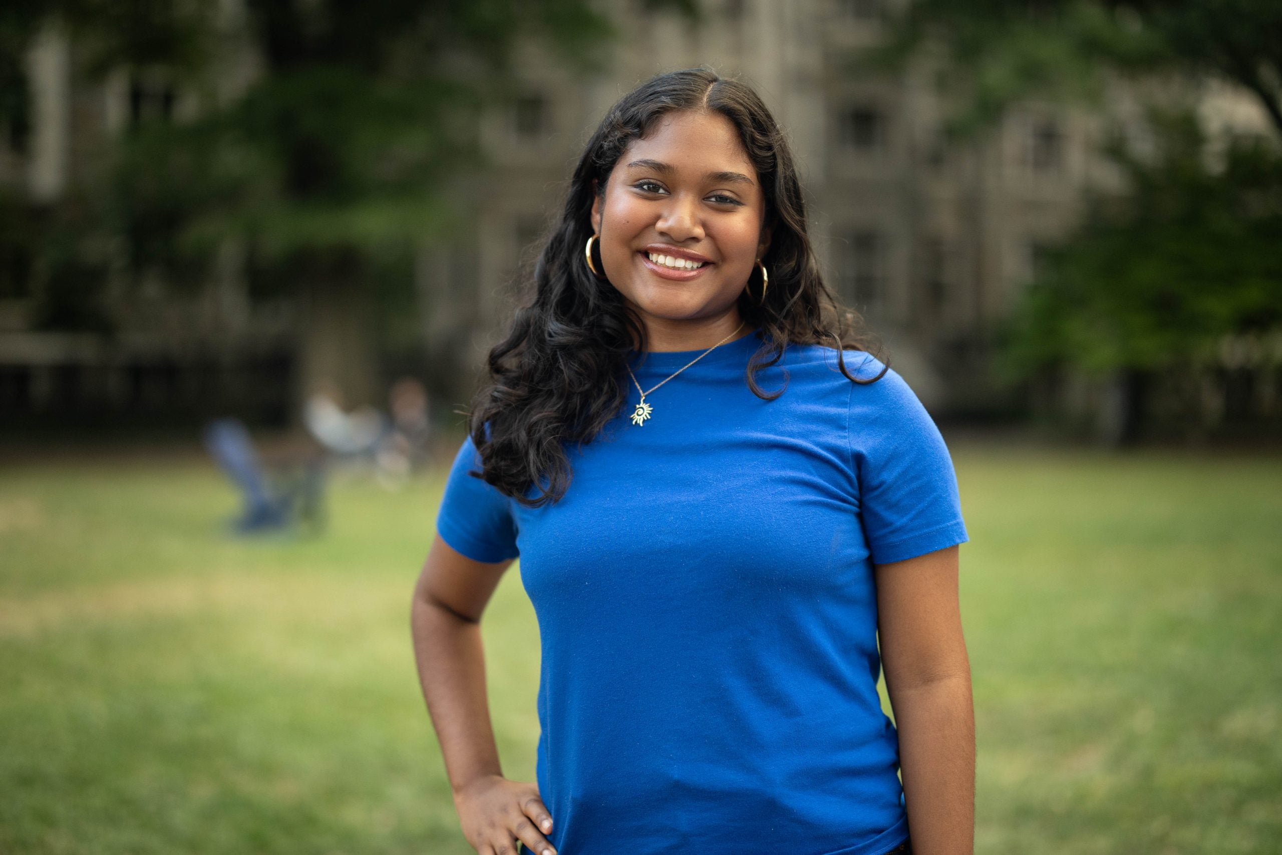 Mariel Cruz Suarez in a blue shirt