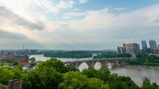 A scenic photo of a bridge over the Potomac River.