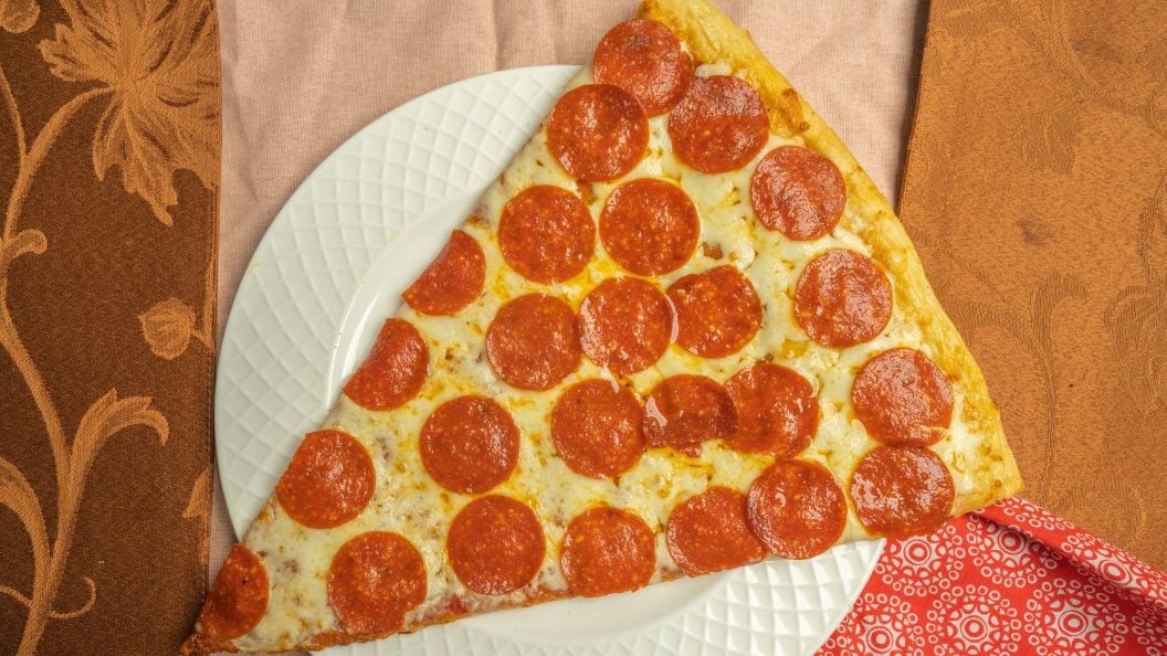 Slice of pepperoni pizza