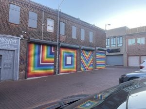 Rainbow "Love" mural