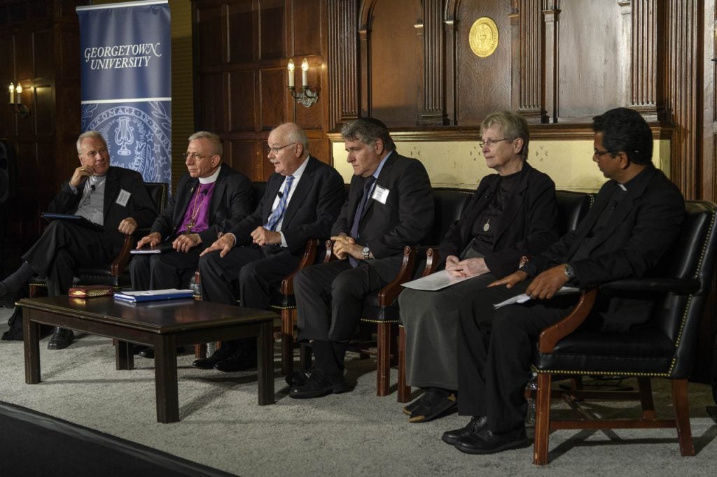 A panel at a a Georgetown event in 2018.