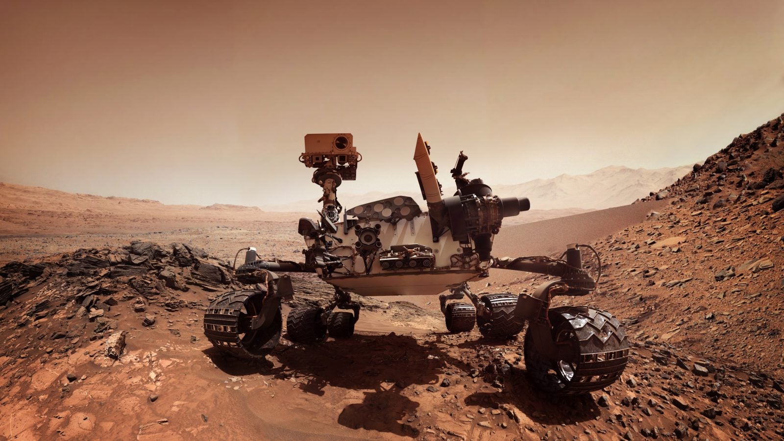 A Mars rover on the Red Planet