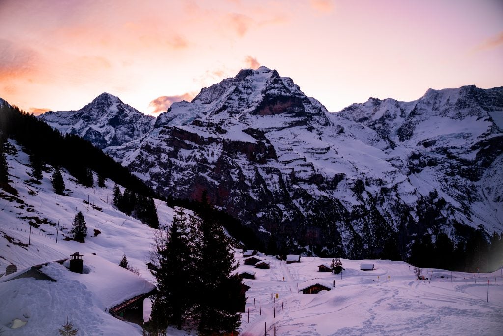 Swiss Alps at sunset