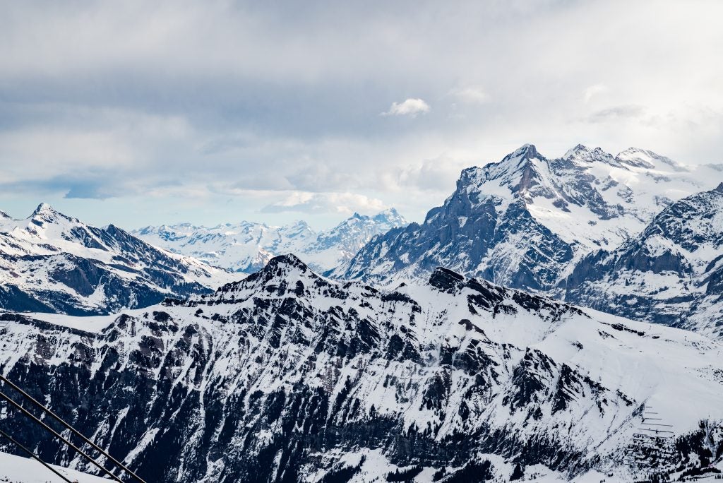 Snow capped Swiss Alps