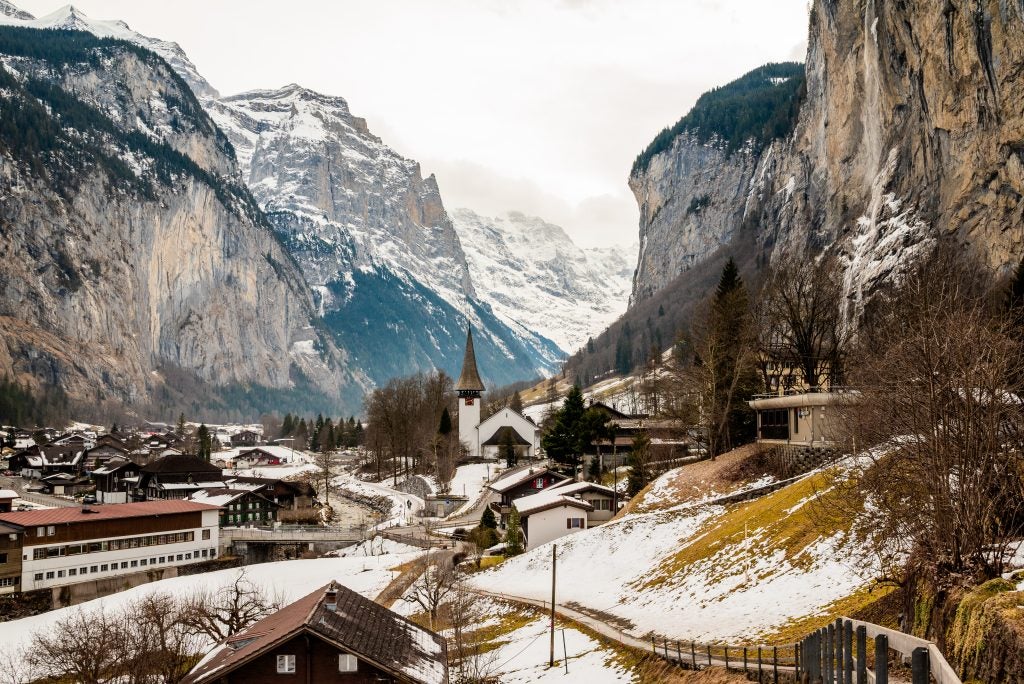 A town in the Swiss Alps