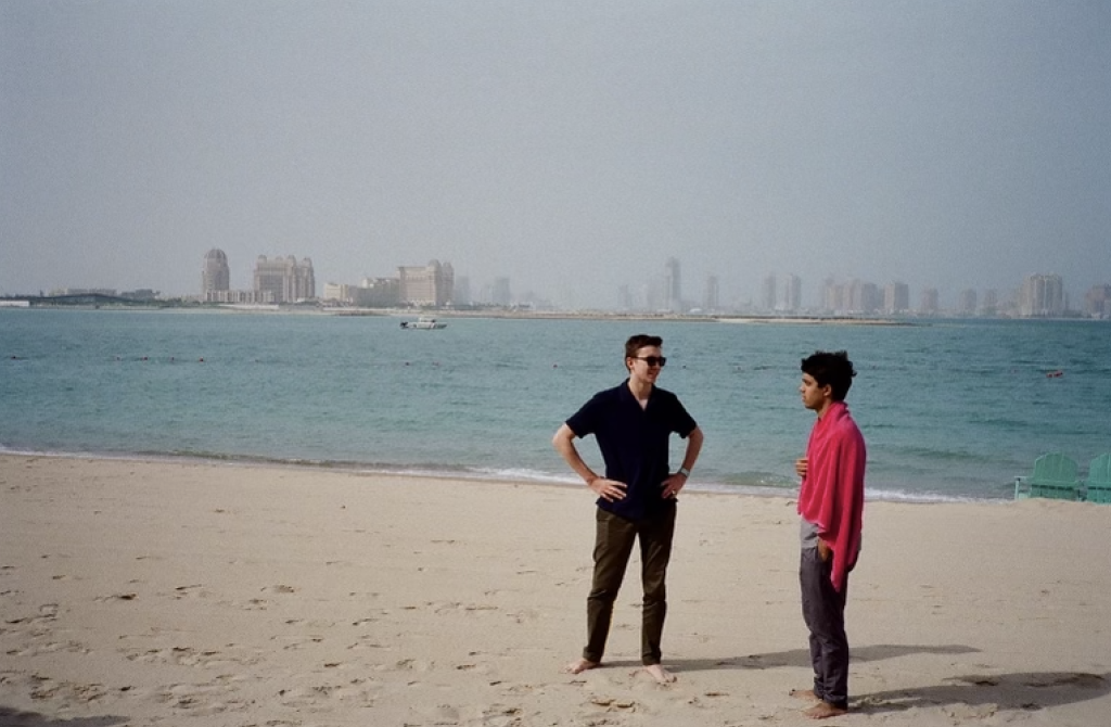 Josh Ford and another young man on the beach