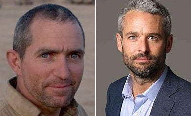 Side-by-side headshots of C.J. Chivers and photojournalist Tyler Hicks.