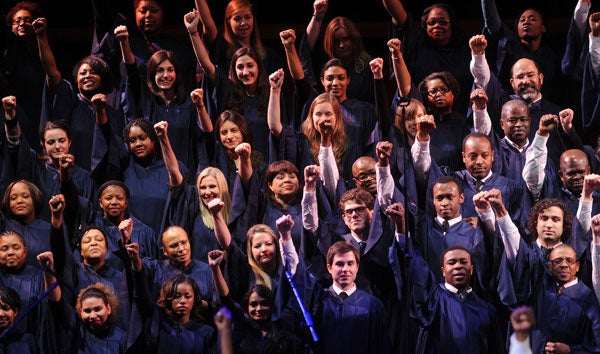 Let Freedom Ring Choir sings on stage at Kennedy Center